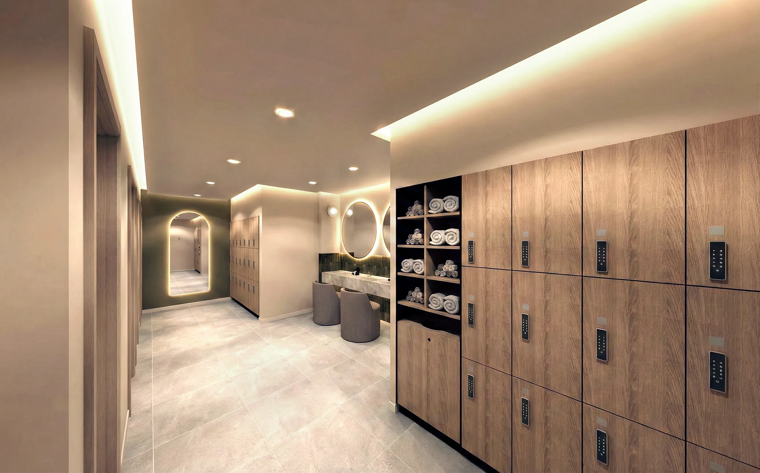 Premium changing rooms and lockers